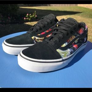 Old Skool Vans Black w/ Floral print